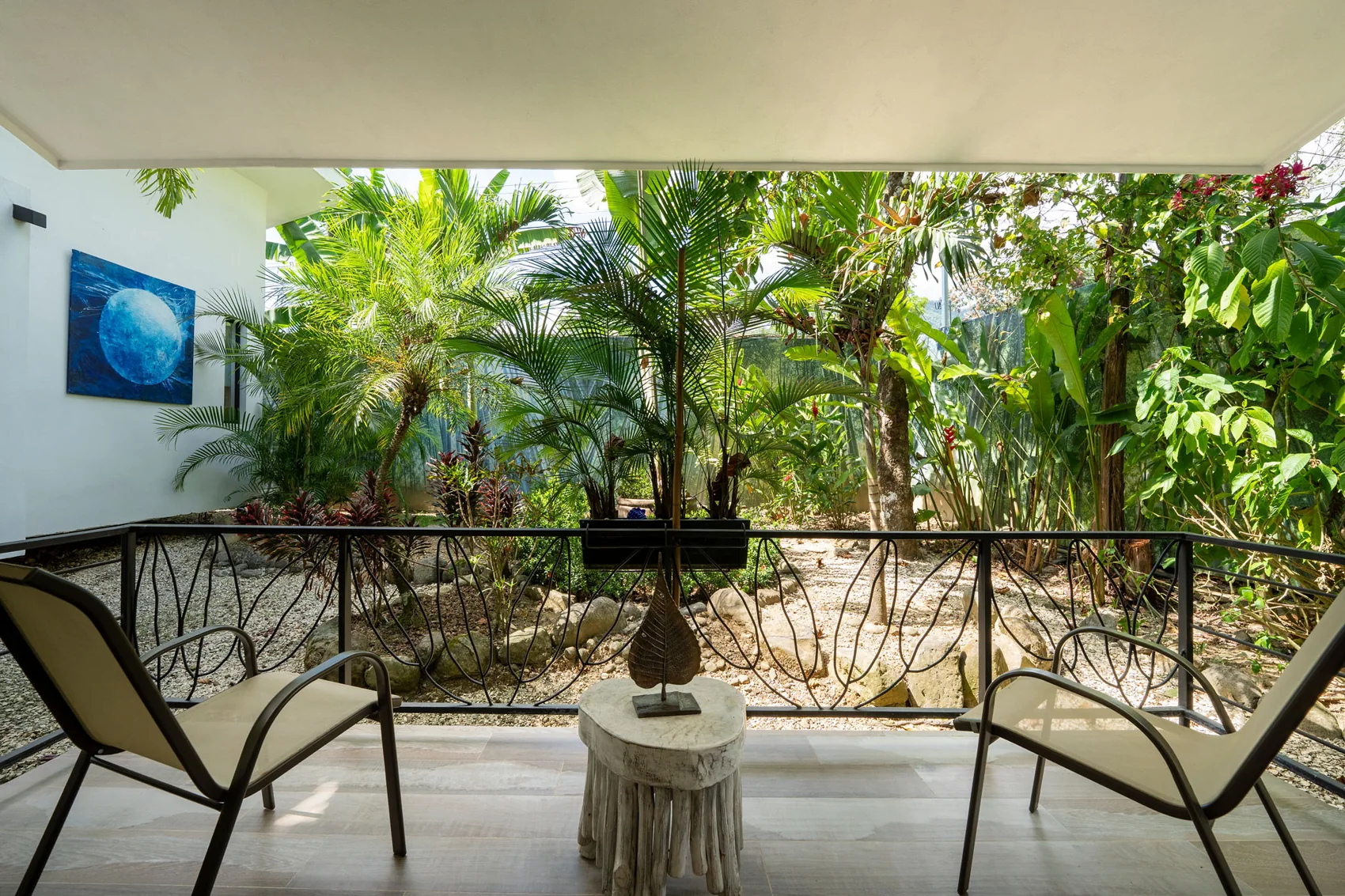 Garza terrace overlooking tropical plants