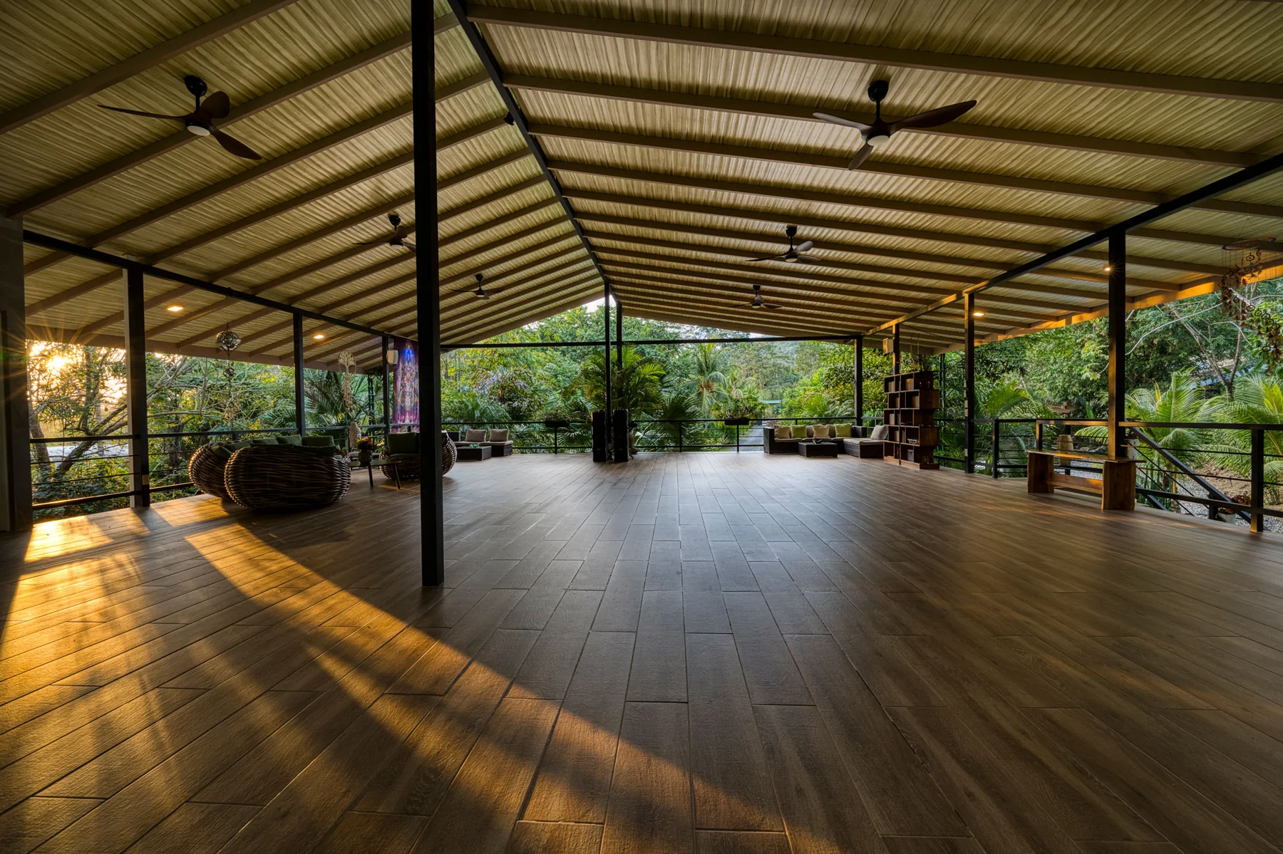 The Yoga Chalet in the evening